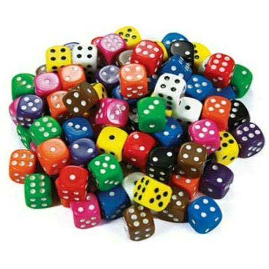 Multi - coloured 6 - sided game dice for kids 3+ years – improves counting, math learning and fun gameplay - Bouncy Boo - Kids Toys Store
