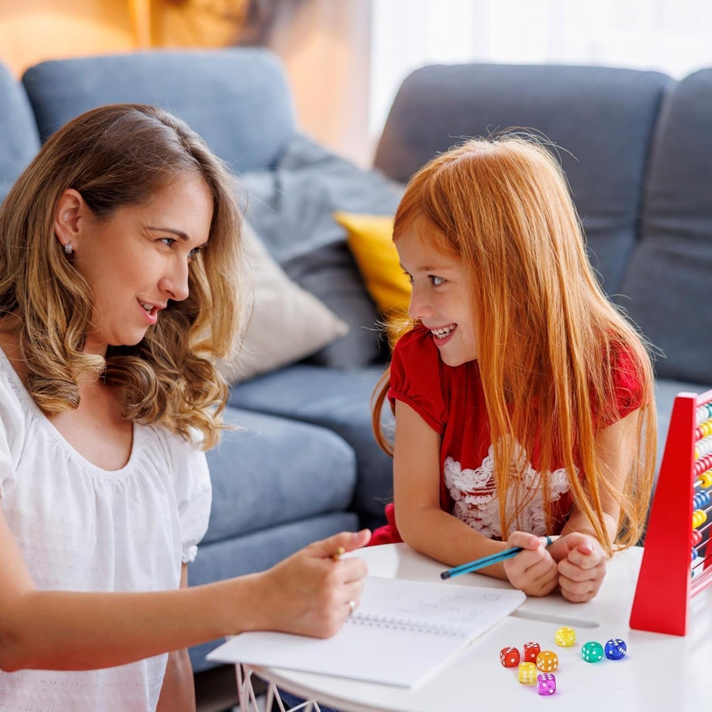 Multi - coloured 6 - sided game dice for kids 3+ years – improves counting, math learning and fun gameplay - Bouncy Boo - Kids Toys Store
