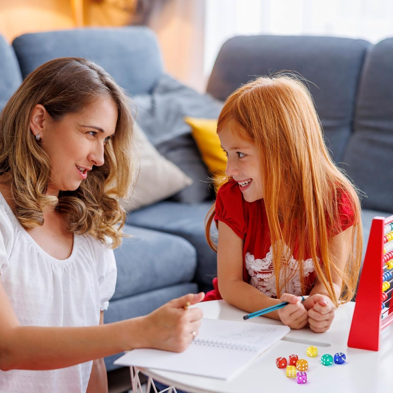 Multi - coloured 6 - sided game dice for kids 3+ years – improves counting, math learning and fun gameplay - Bouncy Boo - Kids Toys Store