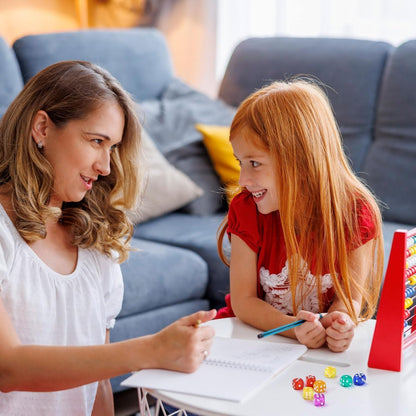 Multi - coloured 6 - sided game dice for kids 3+ years – improves counting, math learning and fun gameplay - Bouncy Boo - Kids Toys Store