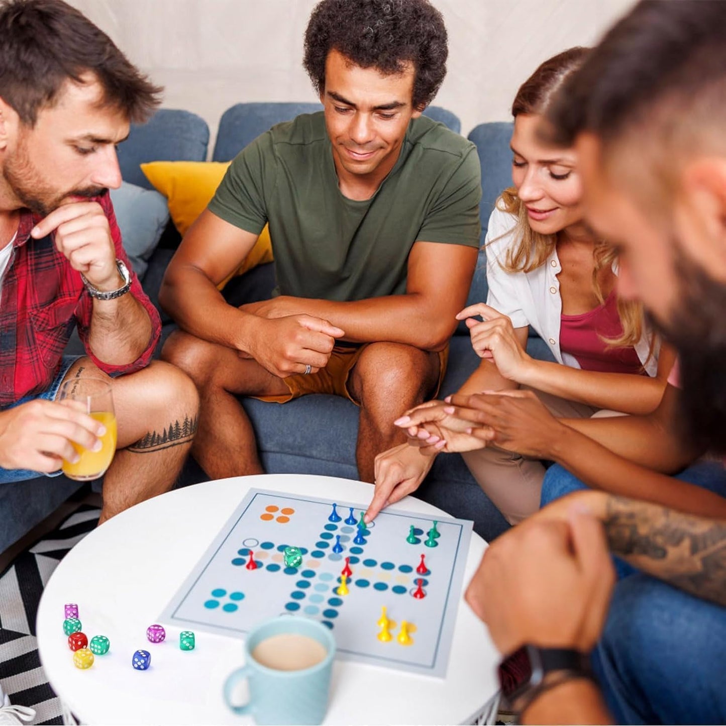 Multi - coloured 6 - sided game dice for kids 3+ years – improves counting, math learning and fun gameplay - Bouncy Boo - Kids Toys Store