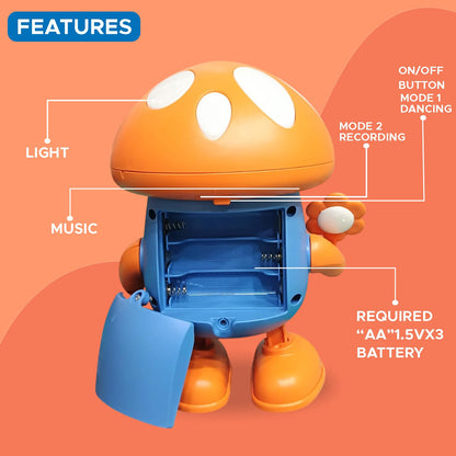 Mushroom Musical Toy for Kids with Lights, Music & Voice Recording - Bouncy Boo - Kids Toys Store