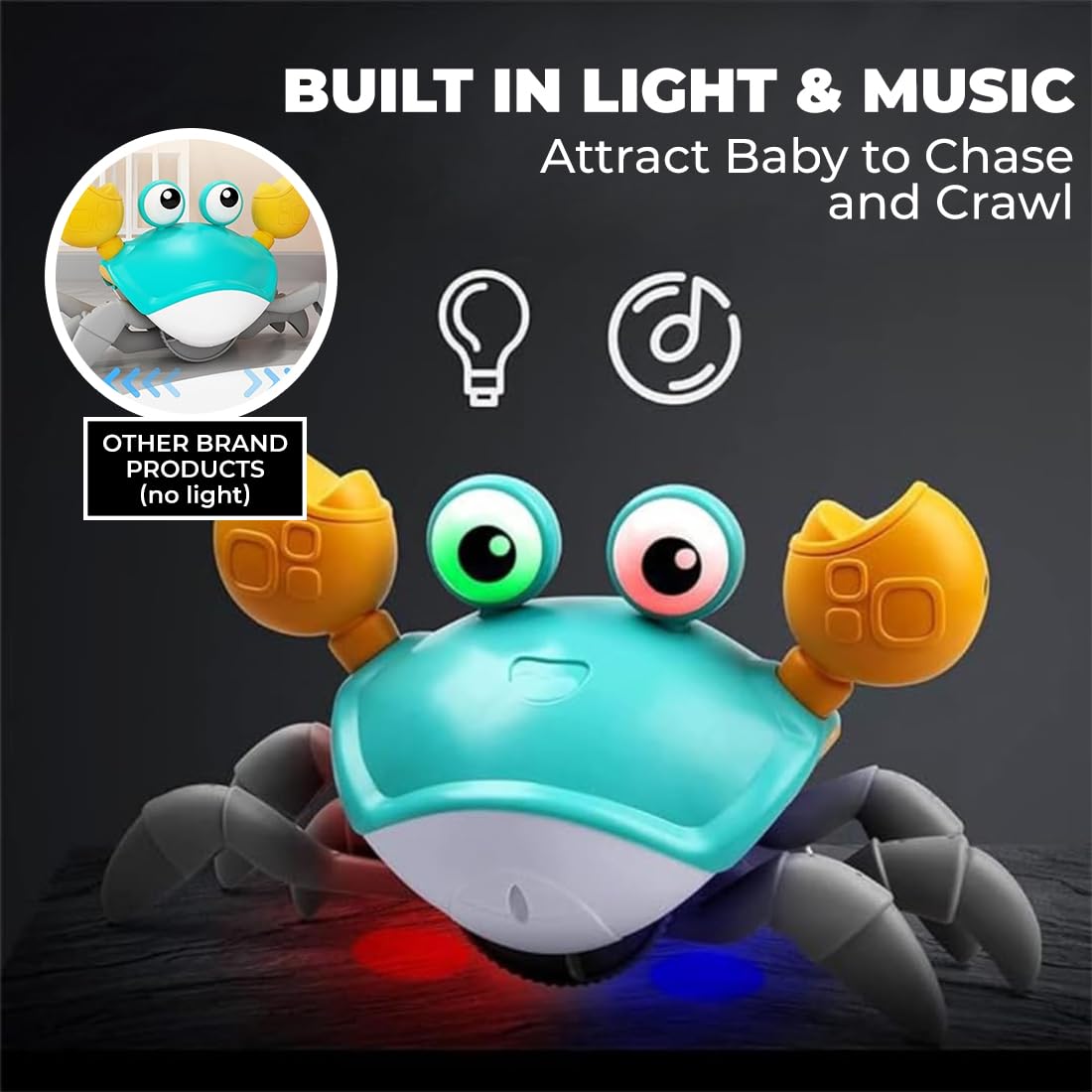 Musical Crawling Crab Toy - Bouncy Boo - Kids Toys Store