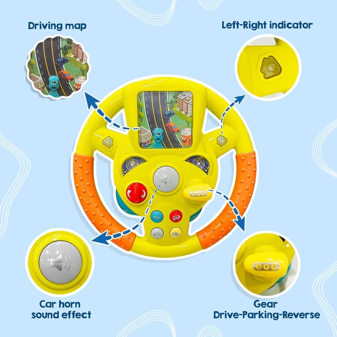 Musical Steering Wheel Toy - Bouncy Boo - Kids Toys Store
