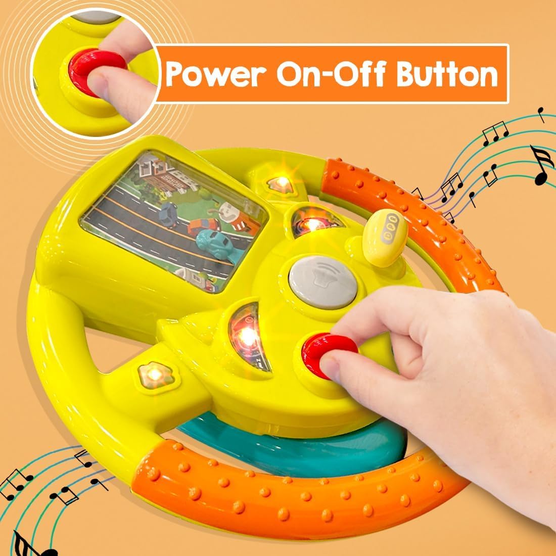 Musical Steering Wheel Toy - Bouncy Boo - Kids Toys Store
