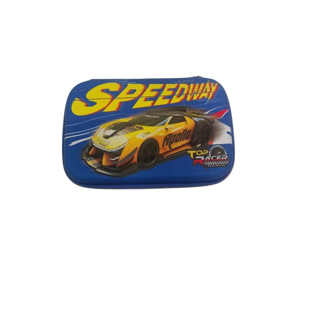 Racing Car Pencil Case for Kids 4–10 Years | Hard Shell Storage Box - Bouncy Boo - Kids Toys Store