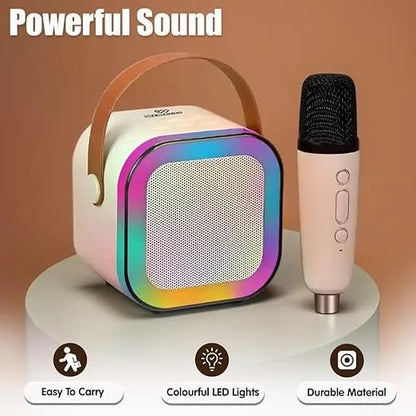 Rechargeable Karaoke Mic with Speaker – Wireless Bluetooth Microphone with LED Lights - Bouncy Boo - Kids Toys Store