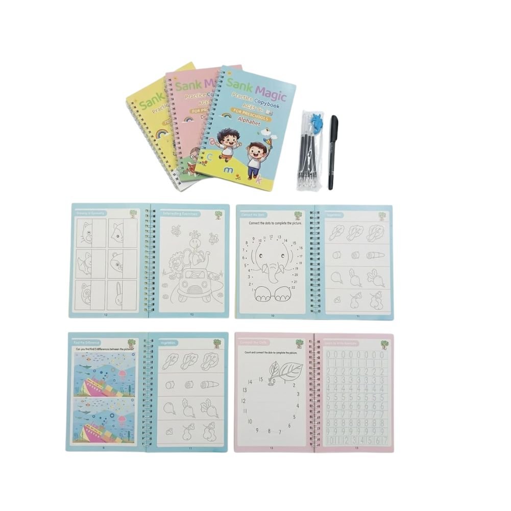 Sank Magic Practice Copy Books for Kids 3–6 Years | Handwriting Learning Kit - Bouncy Boo - Kids Toys Store