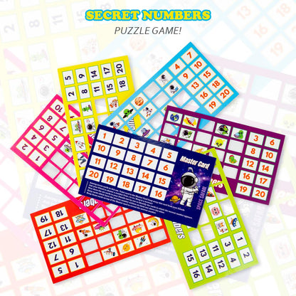 Secret number puzzle for kids math skills by Bouncy Boo