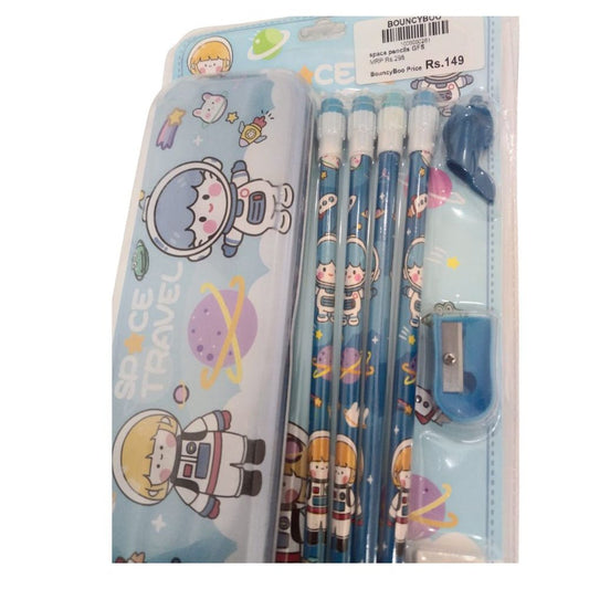 Space Travel Stationery Set for Kids 3+ Years | Complete School Kit with Pencil Box - Bouncy Boo - Kids Toys Store