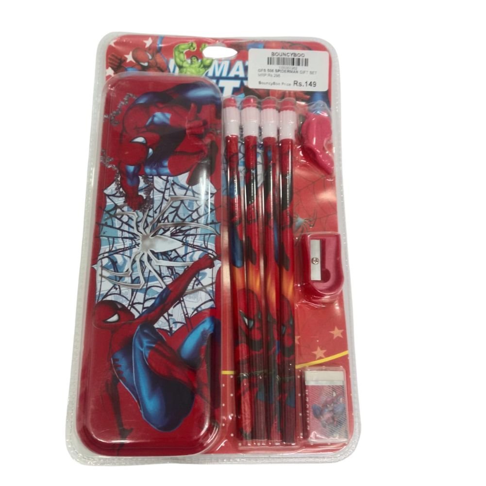 Spiderman Stationery Gift Set for Kids 4–10 Years | School Kit Combo - Bouncy Boo - Kids Toys Store