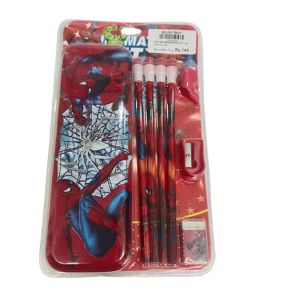 Spiderman Stationery Gift Set for Kids 4–10 Years | School Kit Combo - Bouncy Boo - Kids Toys Store