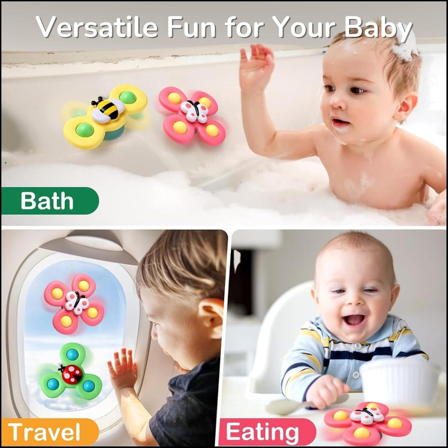 Spinning Bath Toy Set for Kids Age 1+ – Enhances Sensory Play and Motor Skill Development - Bouncy Boo - Kids Toys Store