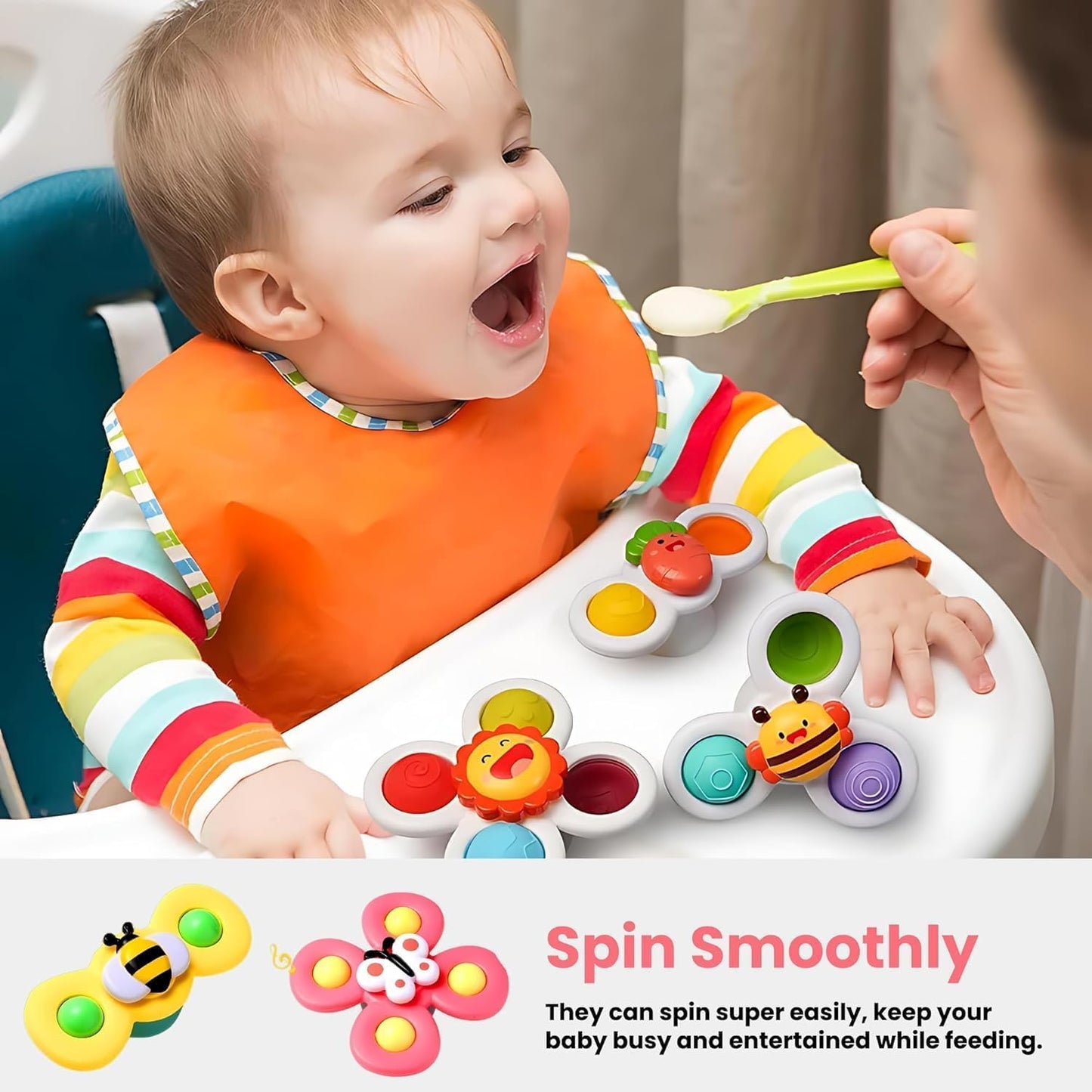 Spinning Bath Toy Set for Kids Age 1+ – Enhances Sensory Play and Motor Skill Development - Bouncy Boo - Kids Toys Store