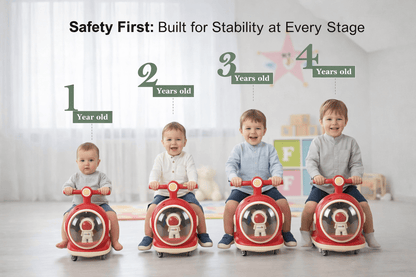 Toddler Ride On Scooter for Kids 1–4 Years | Fun Light & Sound Ride - Bouncy Boo - Kids Toys Store