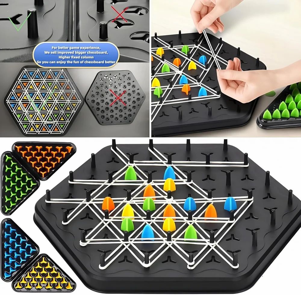 Triangle chess with connected lines - Bouncy Boo - Kids Toys Store