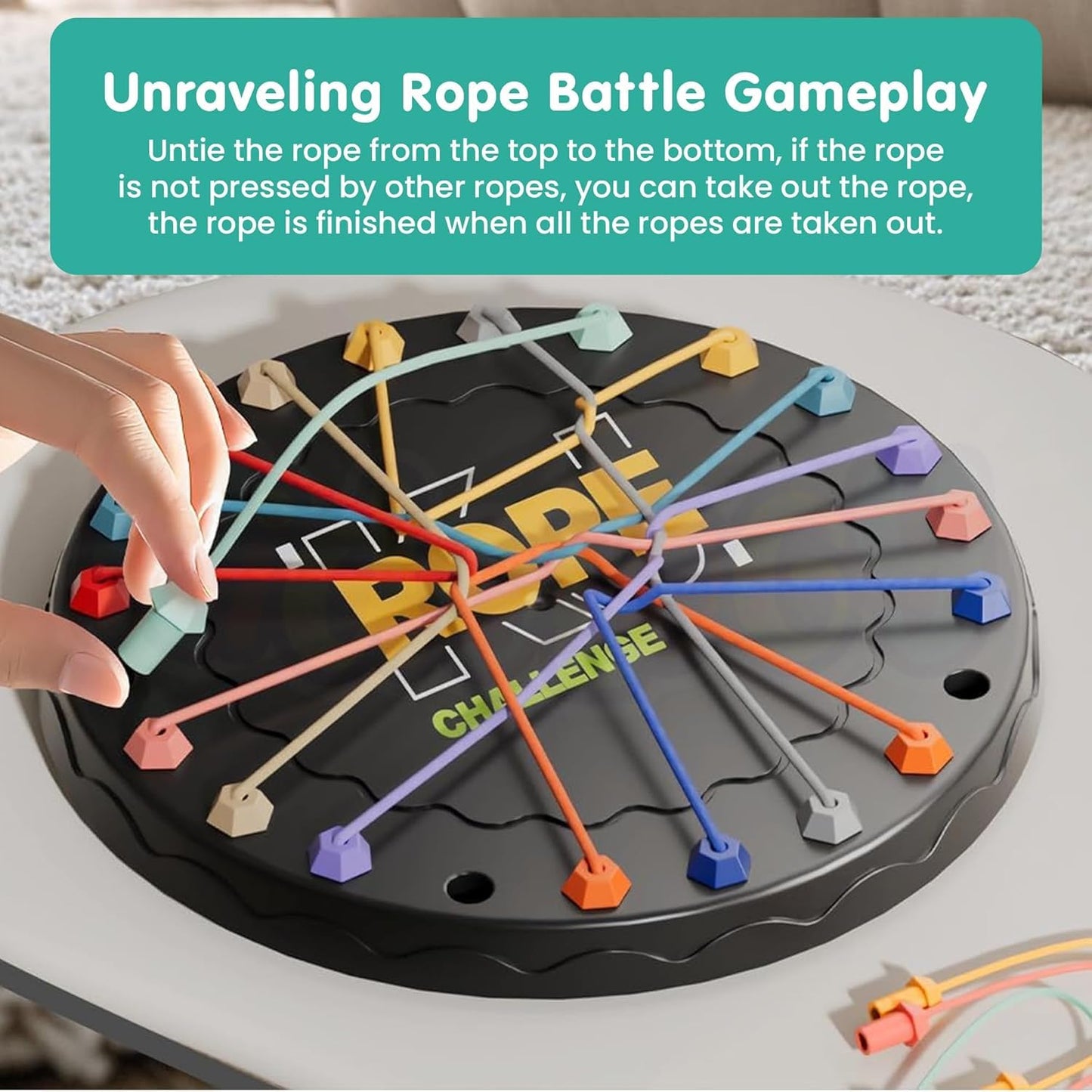 Triangle Rope Puzzle Game for Kids 4+ Years | Logic & Thinking Skills - Bouncy Boo - Kids Toys Store