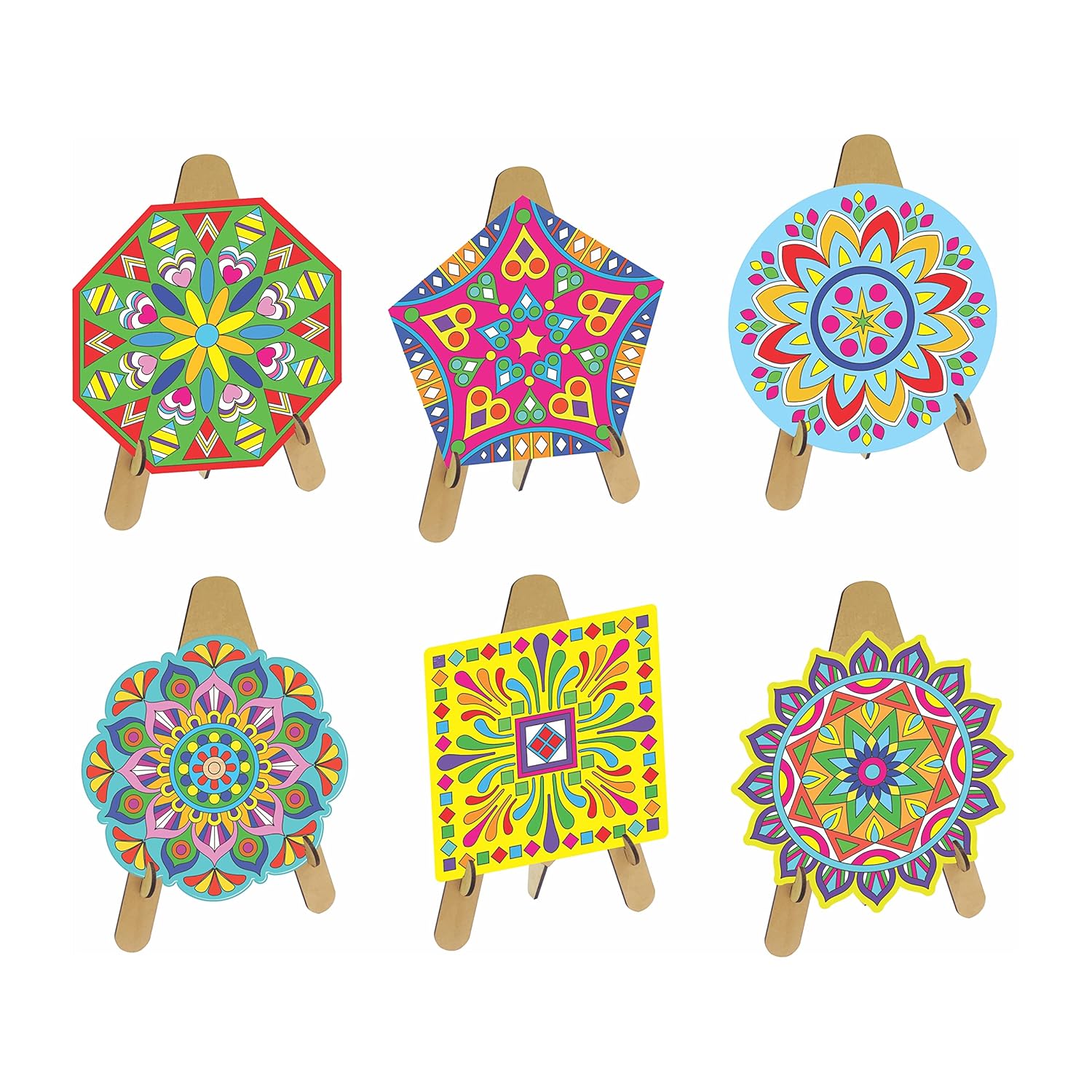 Wooden Mandala Colouring Kit for Kids 6+ – Improves Creativity & Art Skills - Bouncy Boo - Kids Toys Store